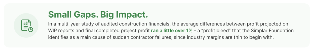 Construction WIP reporting and profit gap insights